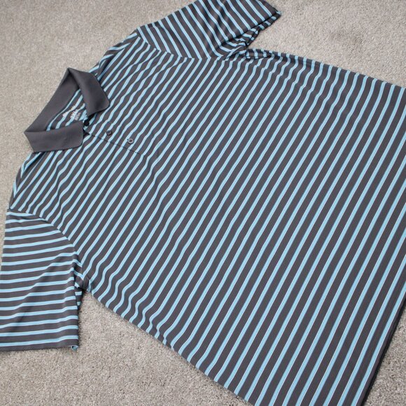 Reebok Golf Polo Shirt Men 2XL XXL-Tall Blue/Gray Contrast Collar S/S Pullover - Picture 6 of 13